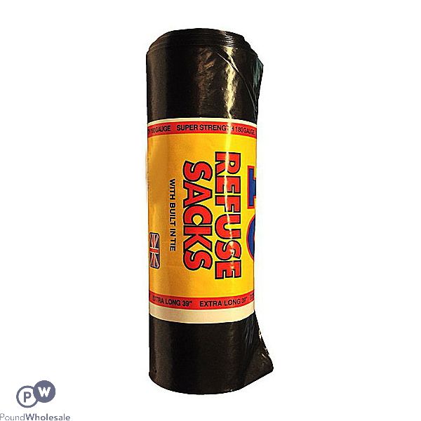 Rm Extra Heavy Duty Black Refuse Sacks 115l 10 Pack