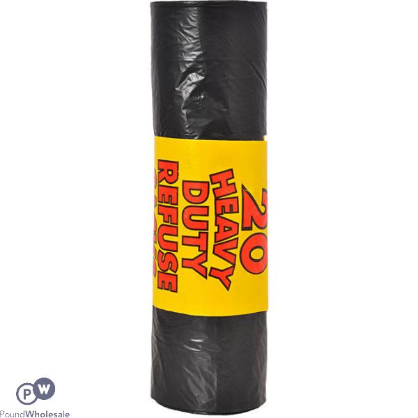 Rm Extra Heavy Duty 110G 20pk Black Refuse Sacks 110l 30 Rolls In A Box