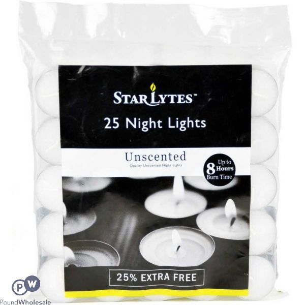 Starlytes Unscented Nightlight Candles 20 Pack