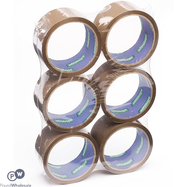 Ultratape Shrink-Wrapped Buff Tape 6pc 48mm X 40m