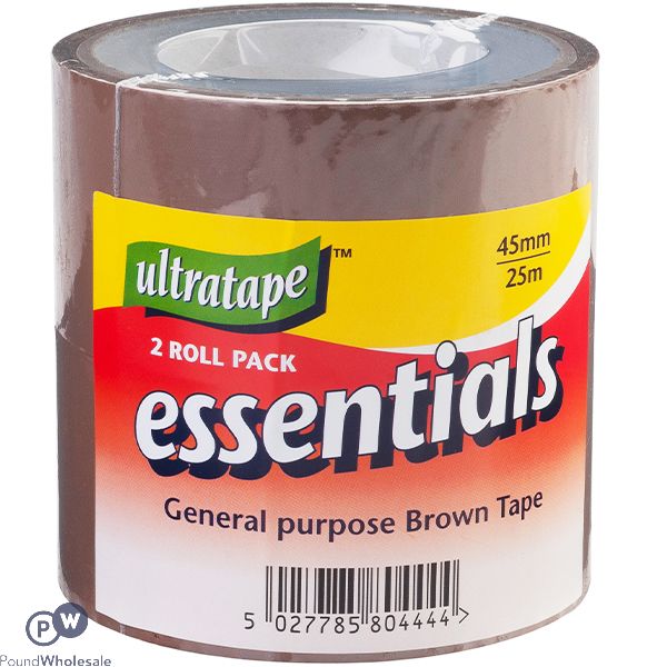 Ultratape Brown Buff Tape 2 Pack 45mm X 25m