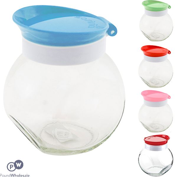 Sarina Double Bottom Glass Jar 500CC Assorted