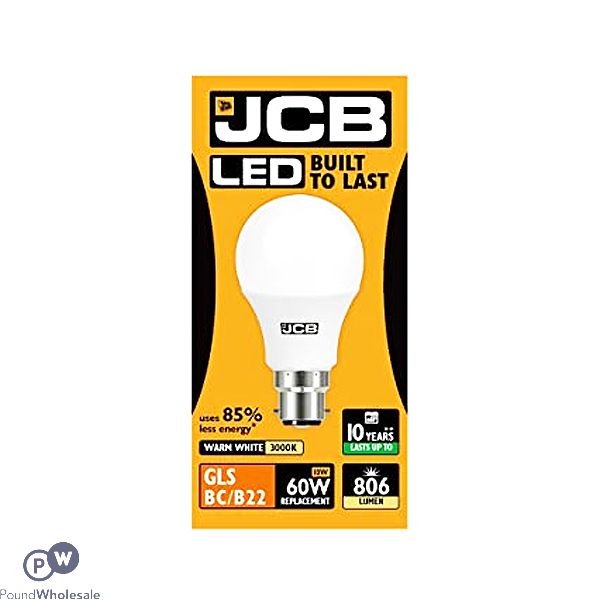 JCB 60W GLS BC/B22 WARM WHITE LED LIGHT BULB