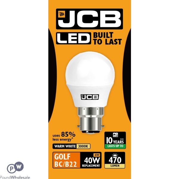 Jcb Led Golf 6w=40w Warm White Bayonet Cap 3000k Box