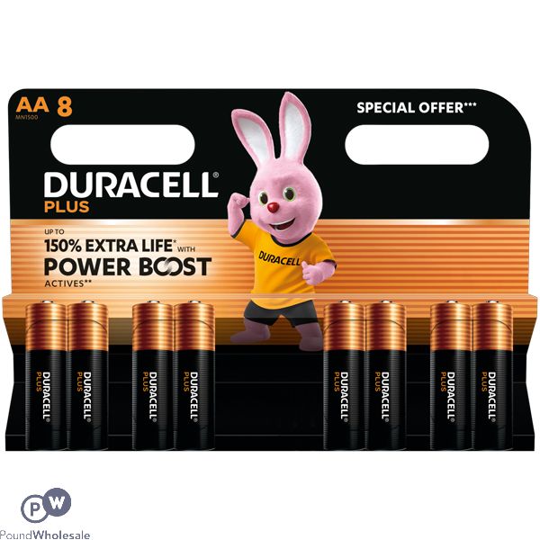 Duracell Plus Power Boost Mn1500 Alkaline Aa Batteries 8 Pack