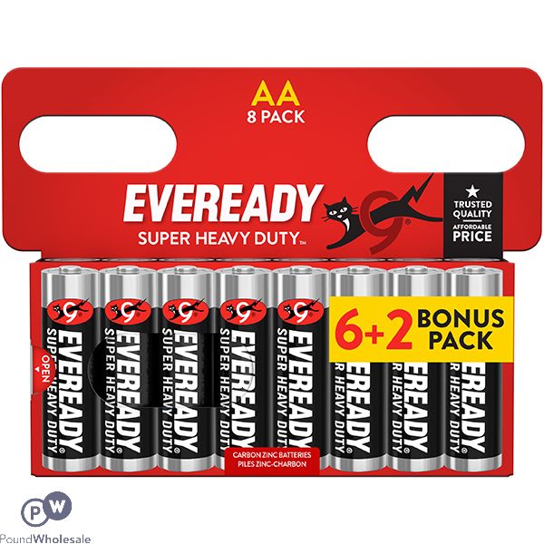 Eveready Aa Super-heavy Carbon Zinc Batteries 8 Pack