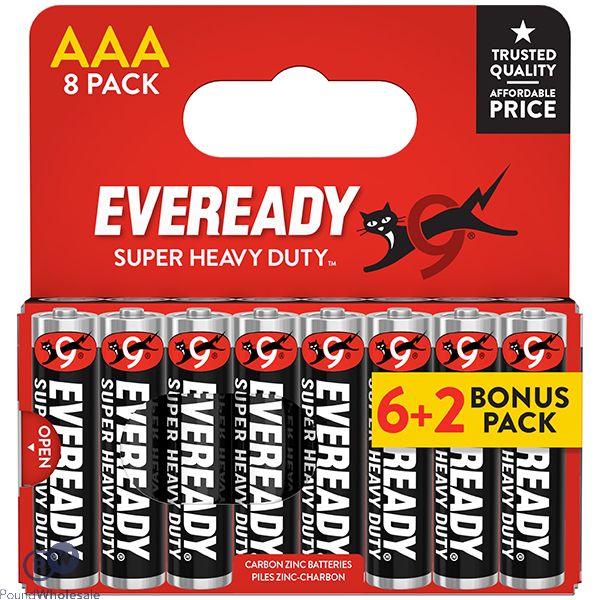 Eveready Aaa Super-heavy Carbon Zinc Batteries 8 Pack