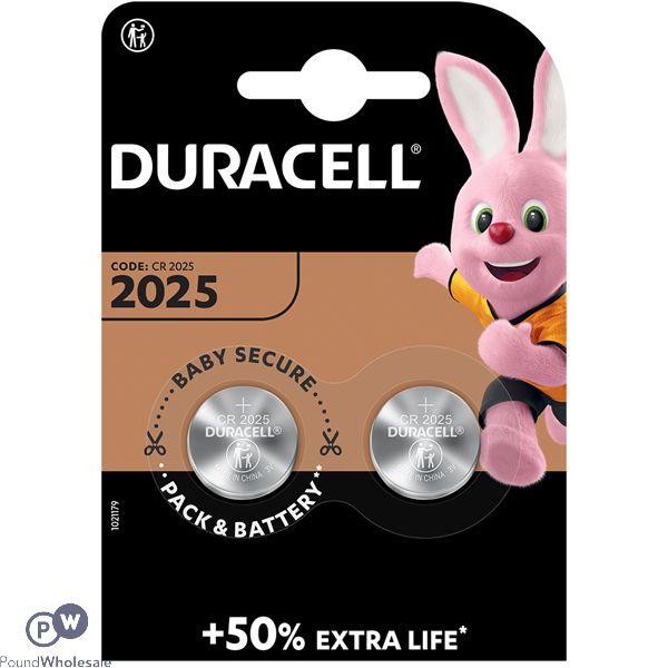 Duracell Cr2025 3v Lithium Cell Batteries 2 Pack