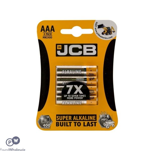 JCB AAA SUPER ALKALINE BATTERIES 4 PACK