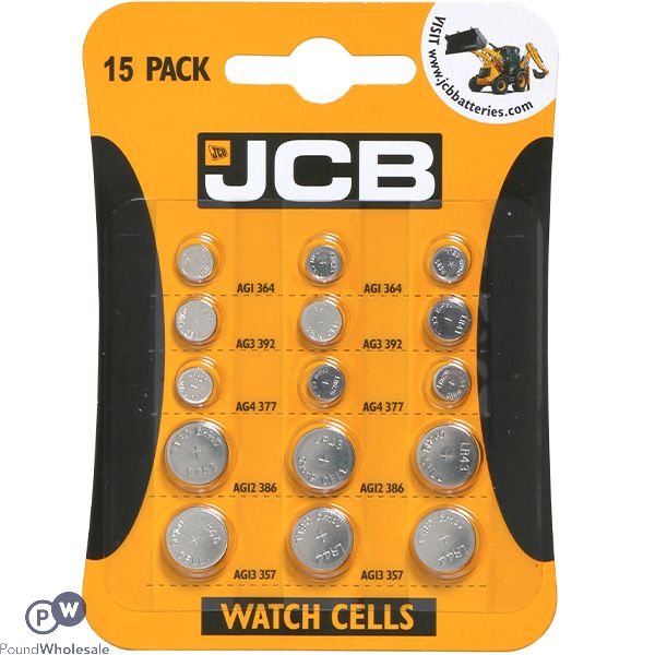 Jcb Assorted Lithium Coin Cell Watch Batteries 15 Pack