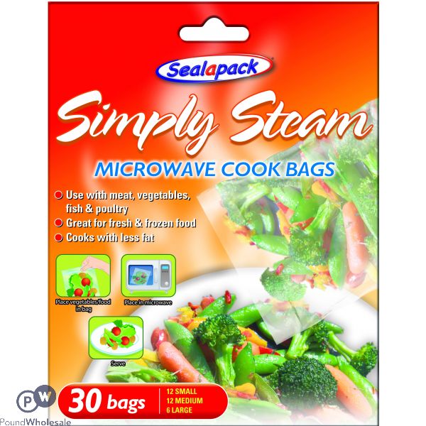 SEALAPACK SIMPLY STEAM MICROWAVE COOK BAGS 30 PACK