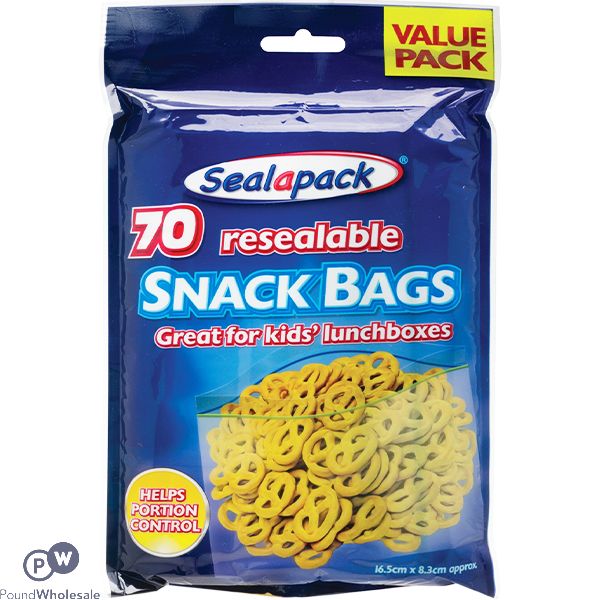 Sealapack Resealable Snack Bags 70 Pack CDU