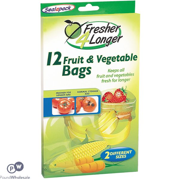 Sealapack Fresher 4 Longer Fruit & Vegetable Bags 12 Pack