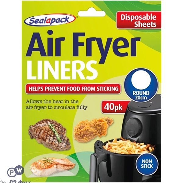 Sealapack Disposable Non-stick Round Air Fryer Liners 20cm 40 Pack