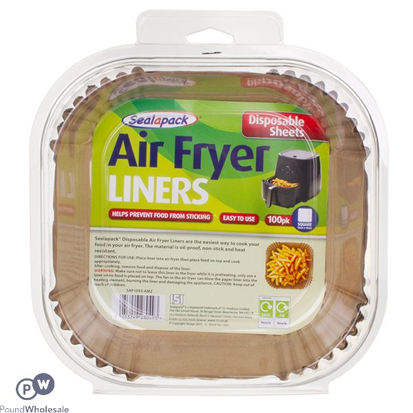 Sealapack 16cm Square Disposable Air Fryer Liners 100 Pack