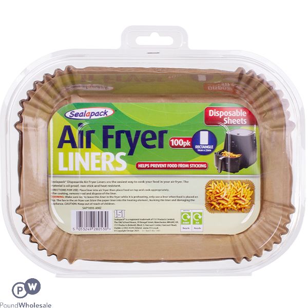 Sealapack 14cm Rectangular Disposable Air Fryer Liners 100 Pack