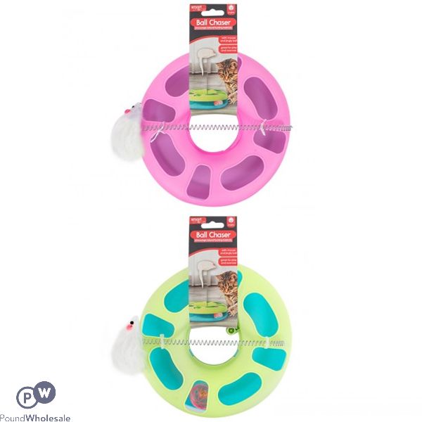 SMART CHOICE RING TRACK & MOUSE CHASE GAME CAT TOY ASSORTED COLOURS