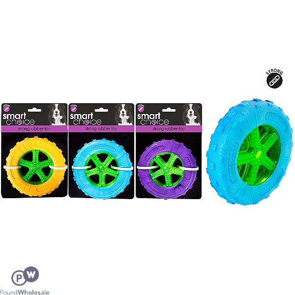 Smart Choice Strong Rubber Tyre Dog Toy Assorted Colours