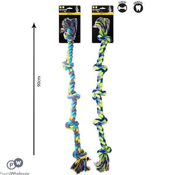 Smart Choice Large 5 Knot Rope Tug Dog Toy Assorted Colours