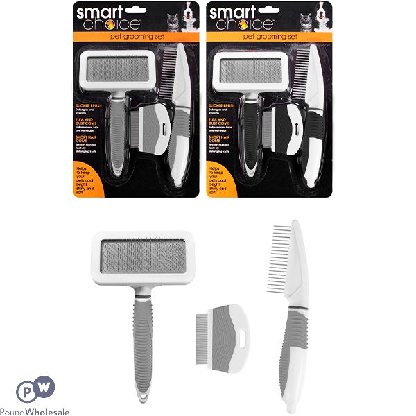 Smart Choice Pet Grooming Set 3pc Assorted Colours