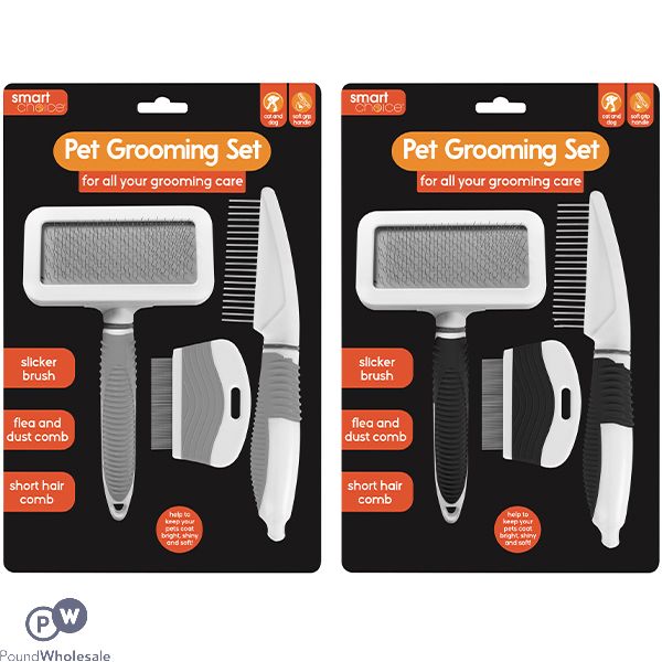 Smart Choice Pet Grooming Set 3pc Assorted Colours