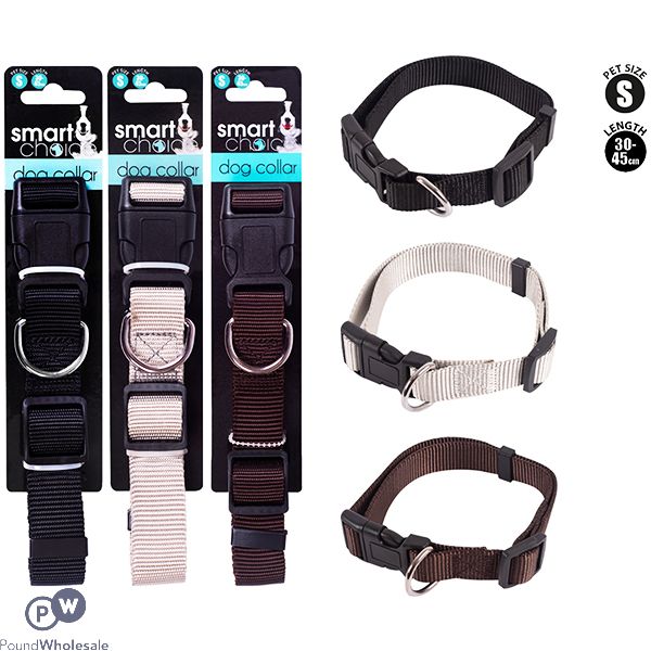 SMART CHOICE SMALL DOG COLLAR 30CM-45CM ASSORTED COLOURS