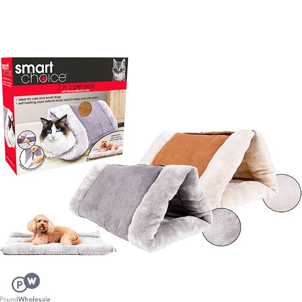 SMART CHOICE COSY SAVE TUNNEL CAT BED & MAT ASSORTED COLOURS