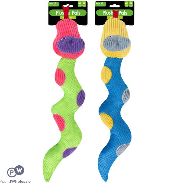 Smart Choice Squeaker Plush Snake Dog Toy 60cm Assorted Colours