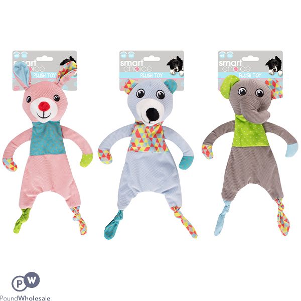 Smart Choice Small Dog & Puppy Squeaky Crinkle Plush Dog Toy Assorted Colours