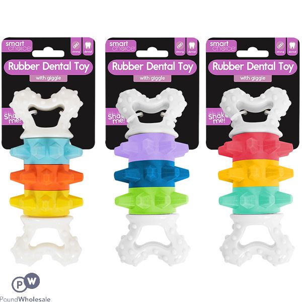 Smart Choice Giggle Noise Dental Dog Toy Assorted Colours