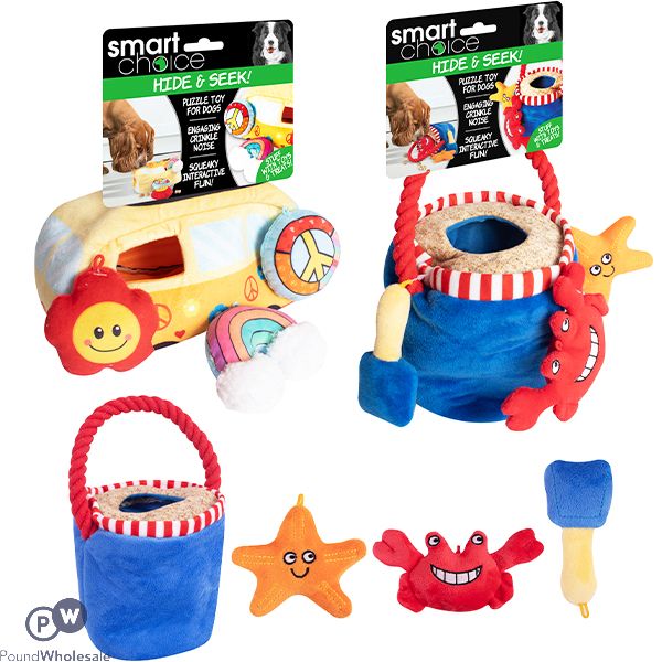 SMART CHOICE HIDE & SEEK DOG TOY BUCKET ASSORTED DESIGNS