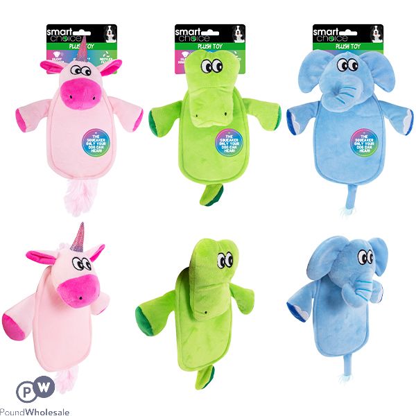 Wholesale Smart Choice Rainbow Crinkle Squeaker Plush Dog Toy Assorted Colours Pound Wholesale