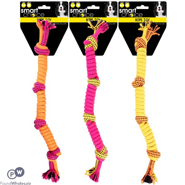 Smart Choice Wrapped Rope Tug Dog Toy 54cm Assorted Colours