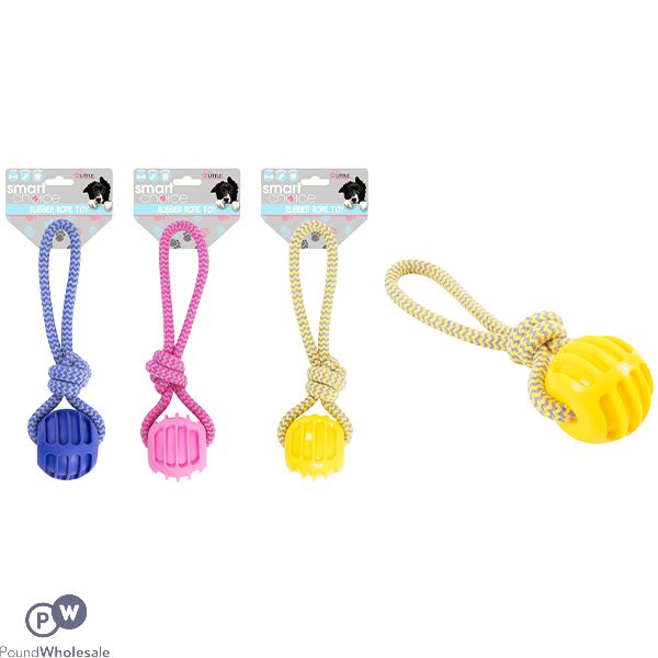 SMART CHOICE SMALL PUPPY ROPE TUG DOG TOY 21CM ASSORTED COLOURS