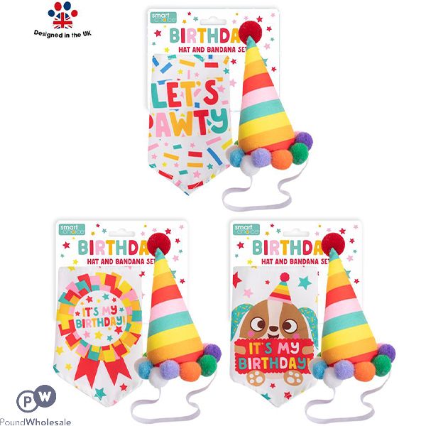Smart Choice Bandanna & Party Hat For Dogs Set Assorted