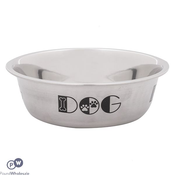 SMART CHOICE POLISHED STAINLESS STEEL DOG BOWL 450ML