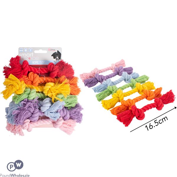 SMART CHOICE ASSORTED COLOUR SMALL DOG PUPPY ROPE TUG TOYS 7 PACK
