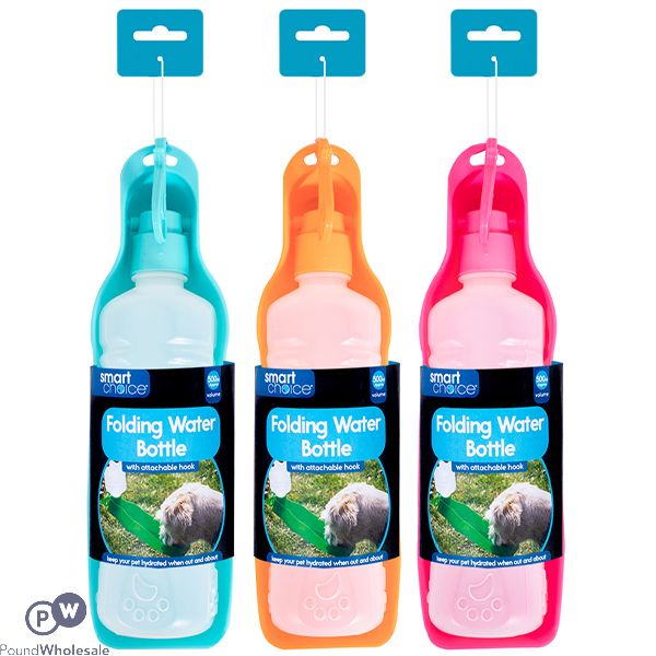 Smart Choice Summer Folding Pet Water Bottle 500ml Assorted Colours