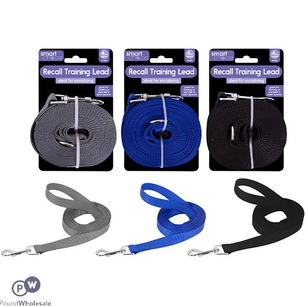 Smart Choice Recall Dog Lead 4m Assorted Colours