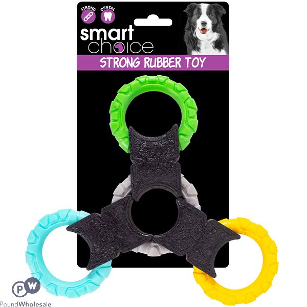 SMART CHOICE TREBLE RING RUBBER TRIANGLE DOG TOY 27CM