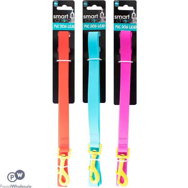 Smart Choice Bright Pvc Dog Lead 120cm Assorted Colours