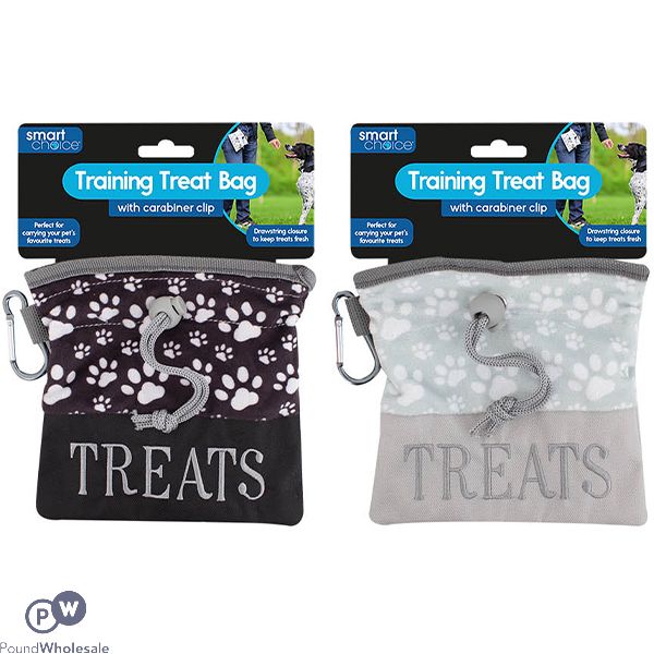 Smart Choice Paw Print Training Pet Treat Bag 15cm Assorted Colours