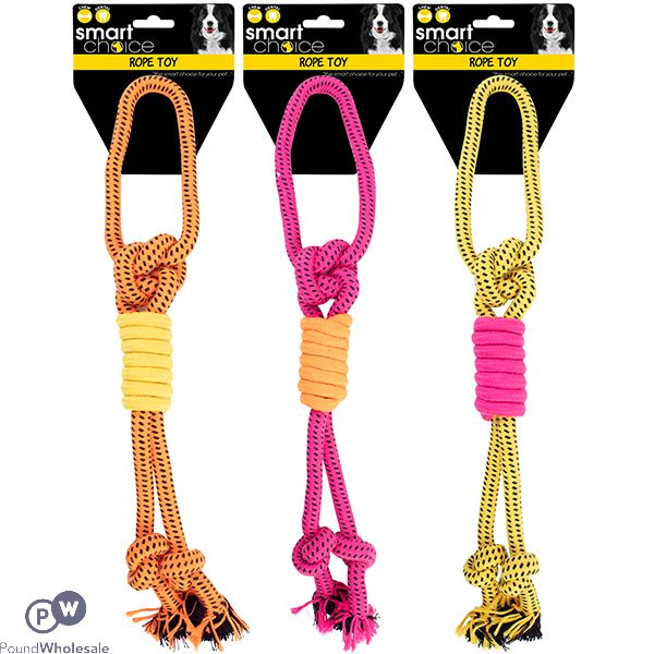 Smart Choice Double Knot Rope Tug Dog Toy 48cm Assorted Colours