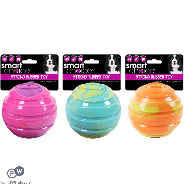 Smart Choice Tie Dye Rubber Ball Dog Toy 8cm Assorted Colours
