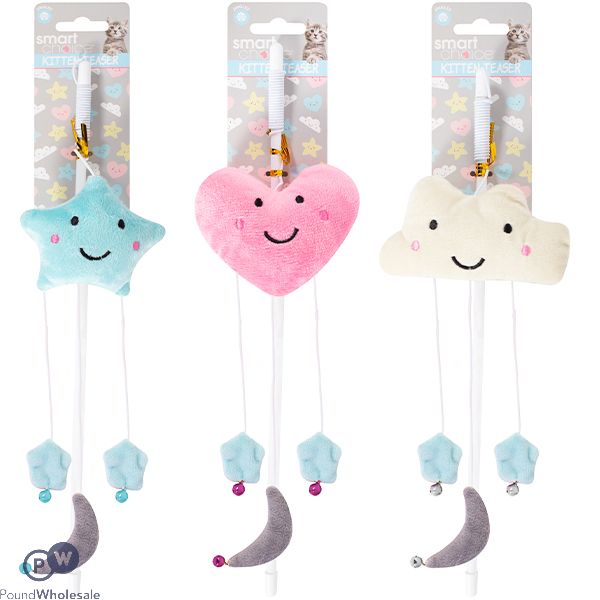 Smart Choice Plush Jingle Wand Kitten Teaser Assorted
