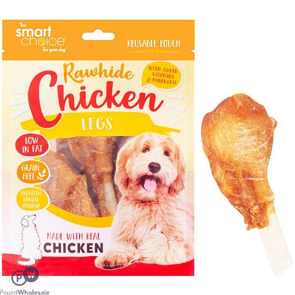 Smart Choice Rawhide Chicken Legs Dog Treats 3 Pack 120g