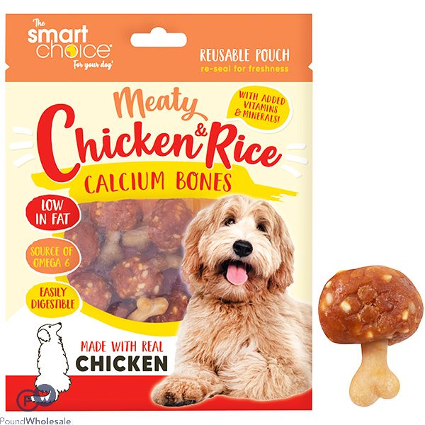 Smart Choice Chicken & Rice Calcium Bone Dog Treats 10 Pack 125g