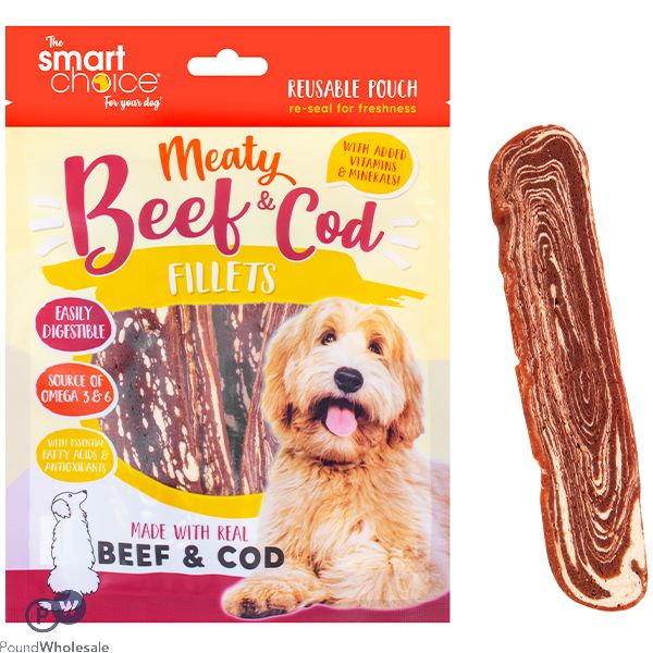 SMART CHOICE BEEF & COD FILLET DOG TREATS 7 PACK 100G