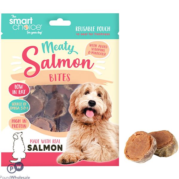 SMART CHOICE SALMON SKIN BITES DOG TREAT 16 PACK 100G