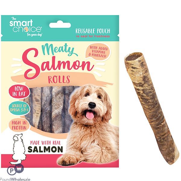 SMART CHOICE SALMON SKIN ROLLS DOG TREAT 7 PACK 100G